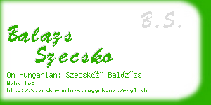 balazs szecsko business card